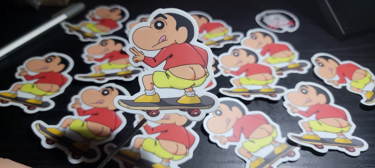 Shin-Chan Skater Vinyl Stiker